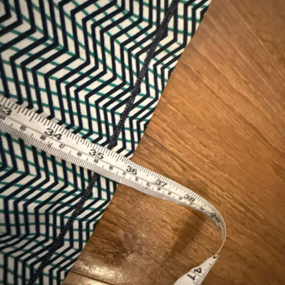 Max Studio green geometric print long sleeve dress M - Picture 5 of 7